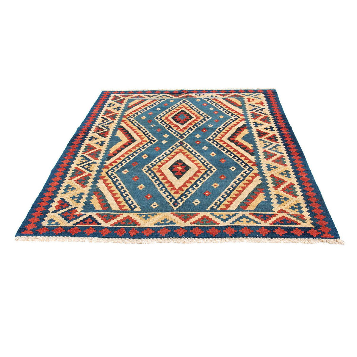 Alfombra Kelim - Oriental - 193 x 152 cm - azul