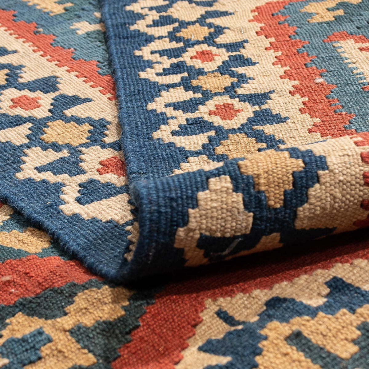 Alfombra Kelim - Oriental - 213 x 165 cm - rojo oscuro