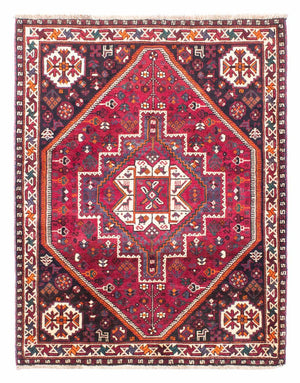 Alfombra persa - Nómada - 153 x 118 cm - rojo oscuro