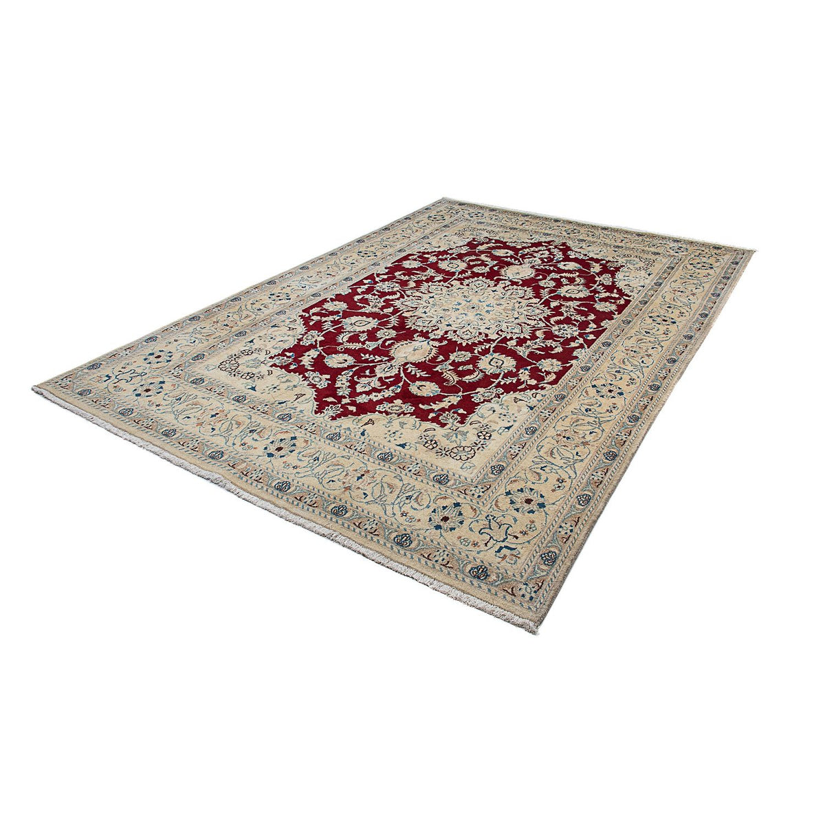 Alfombra persa - Nain - 283 x 195 cm - rojo oscuro