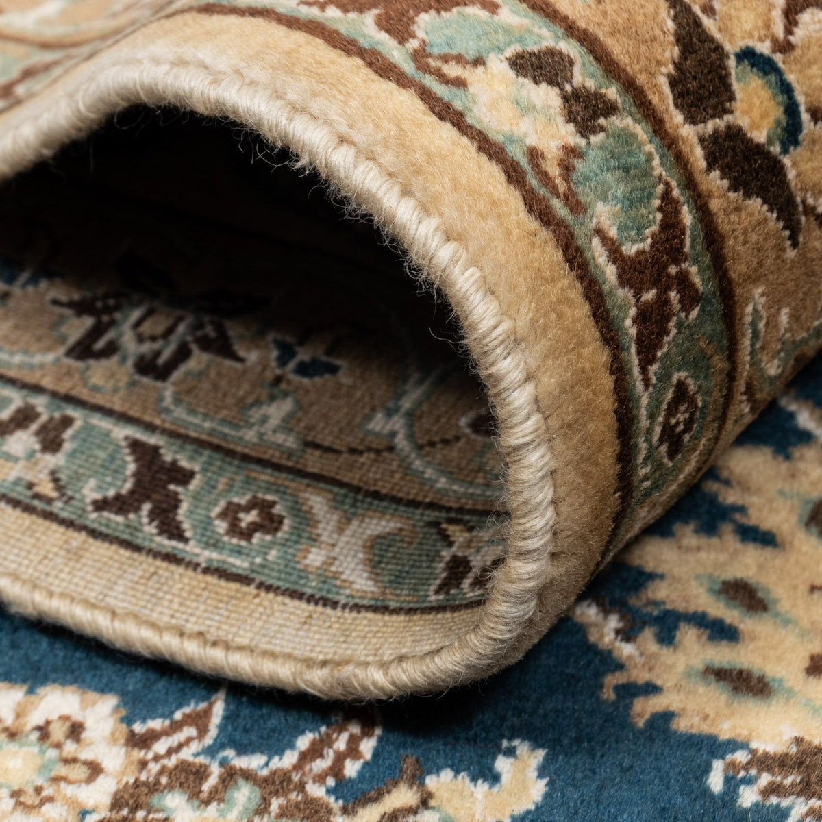 Alfombra Persa - Nain - Real - 339 x 250 cm - azul oscuro