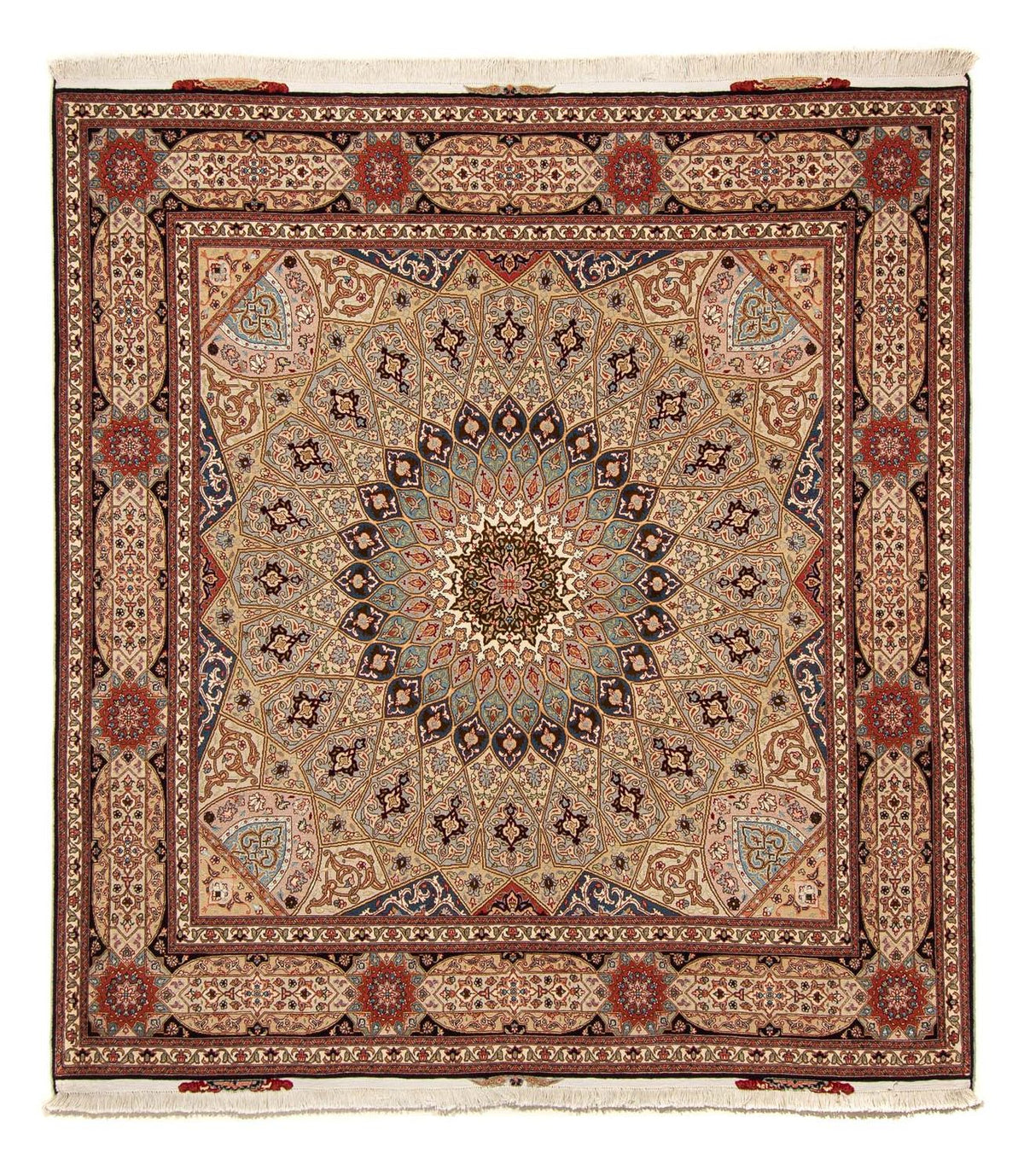 Alfombra Persa - Tabriz - Real cuadrado - 206 x 204 cm - multicolor