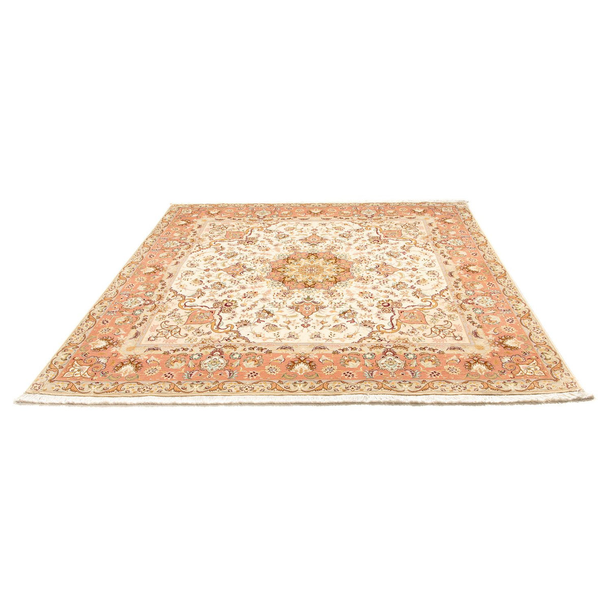 Alfombra Persa - Tabriz - Real cuadrado - 212 x 205 cm - beige