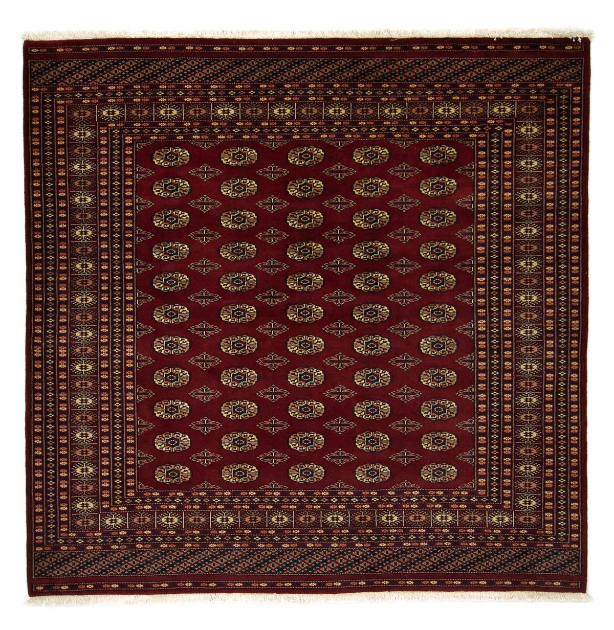 Alfombra afgana - Bukhara cuadrado - 205 x 205 cm - rojo
