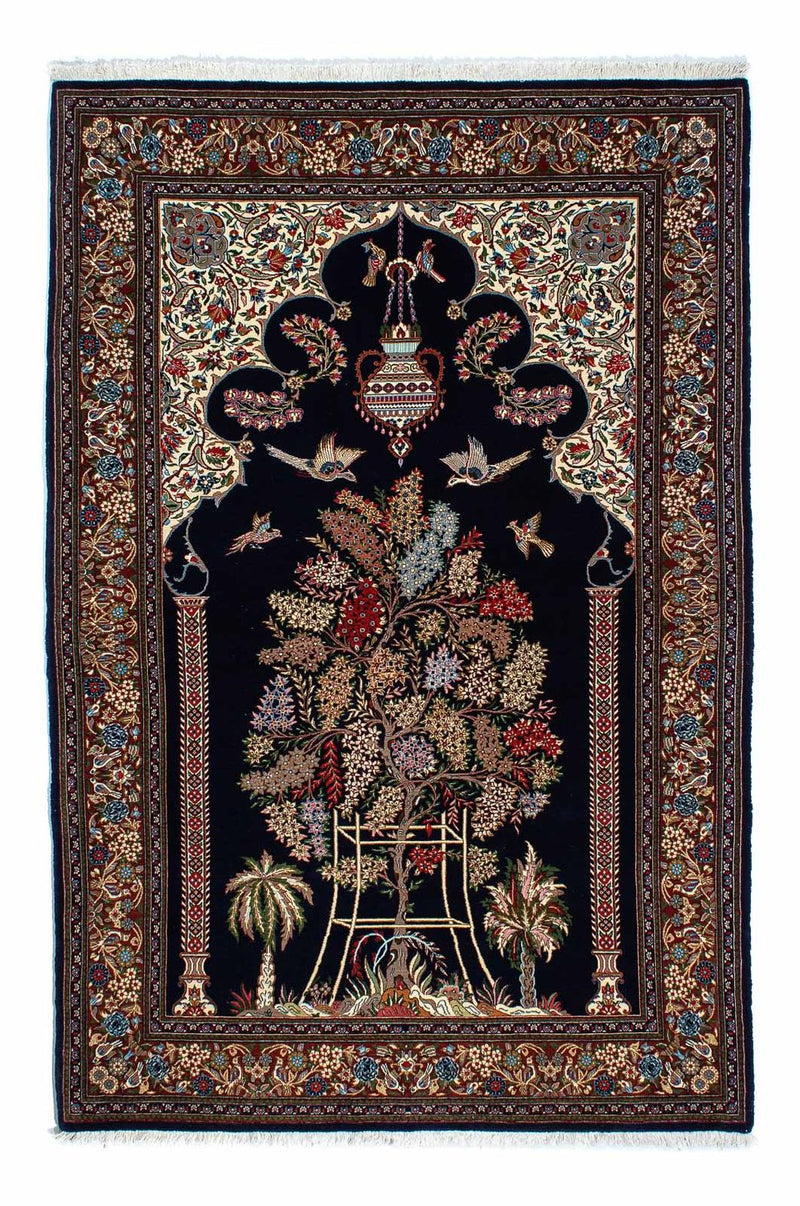 Alfombra persa - Ghom - 210 x 139 cm - azul oscuro