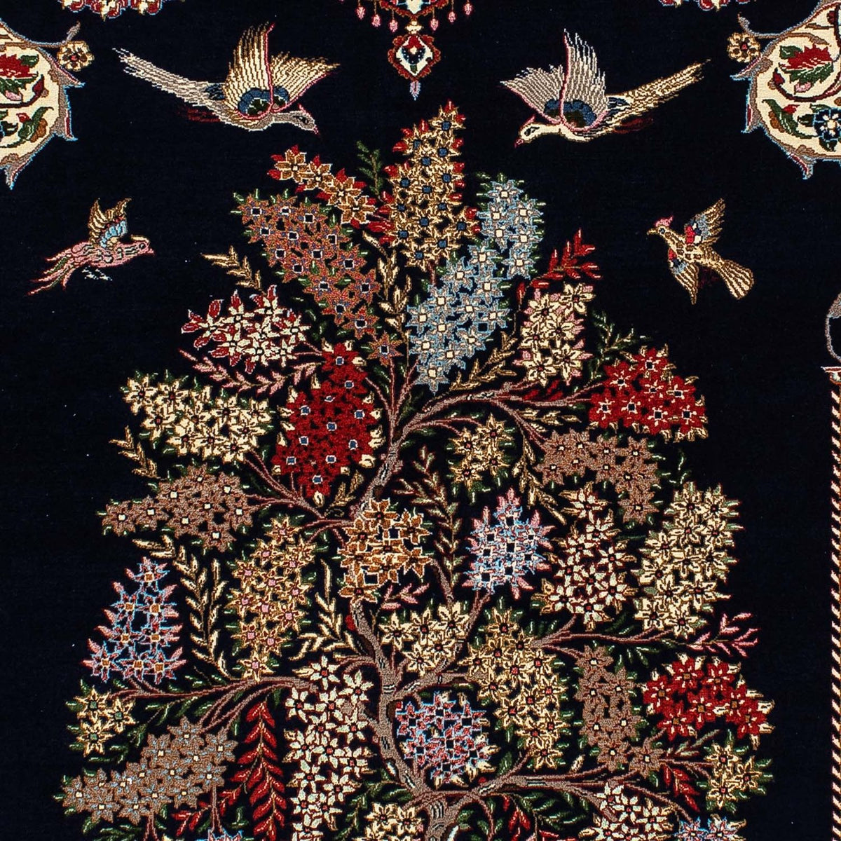 Alfombra persa - Ghom - 210 x 139 cm - azul oscuro