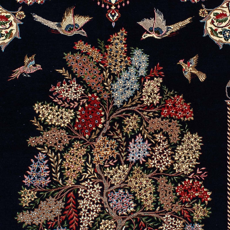 Alfombra persa - Ghom - 210 x 139 cm - azul oscuro