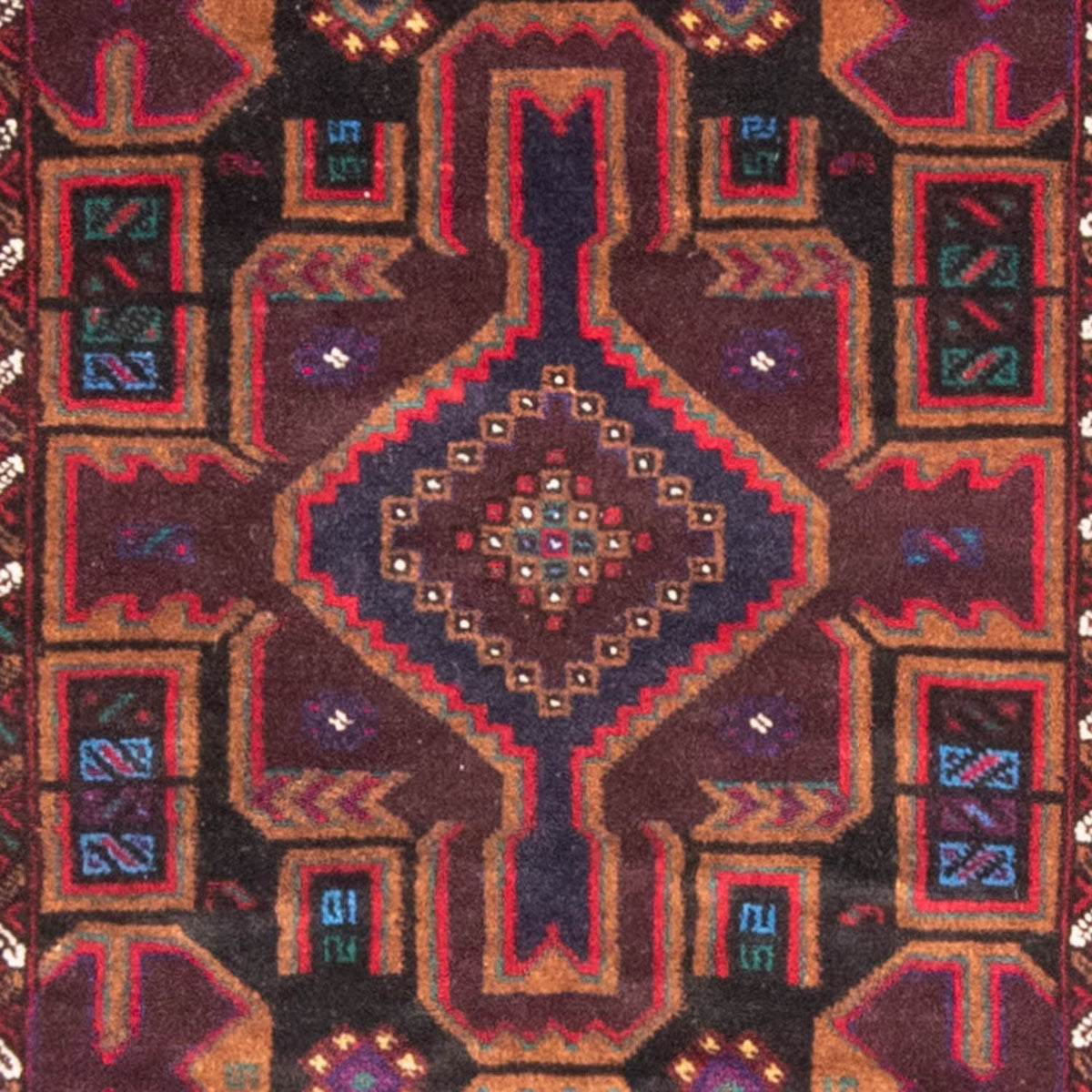 Alfombra de pasillo Alfombra Belutsch - 190 x 106 cm - rojo oscuro
