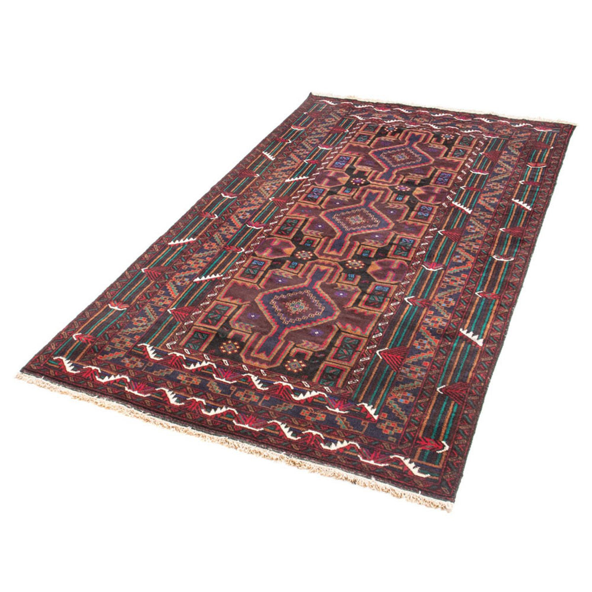 Alfombra de pasillo Alfombra Belutsch - 190 x 106 cm - rojo oscuro