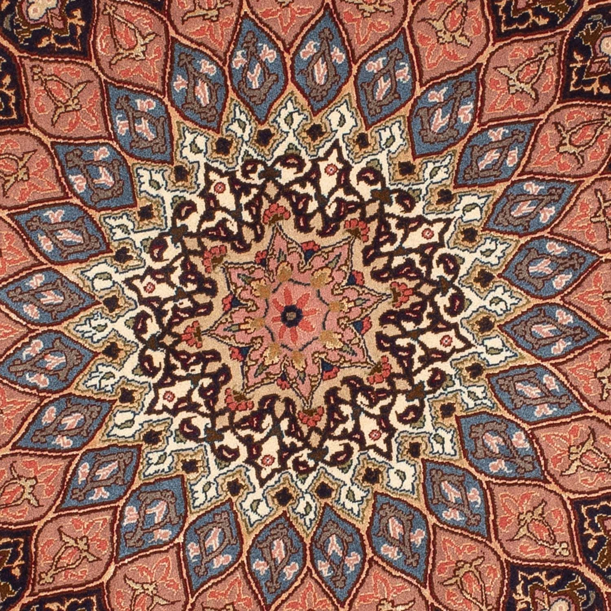 Alfombra Persa - Tabriz - Real redondo  - 150 x 150 cm - marrón