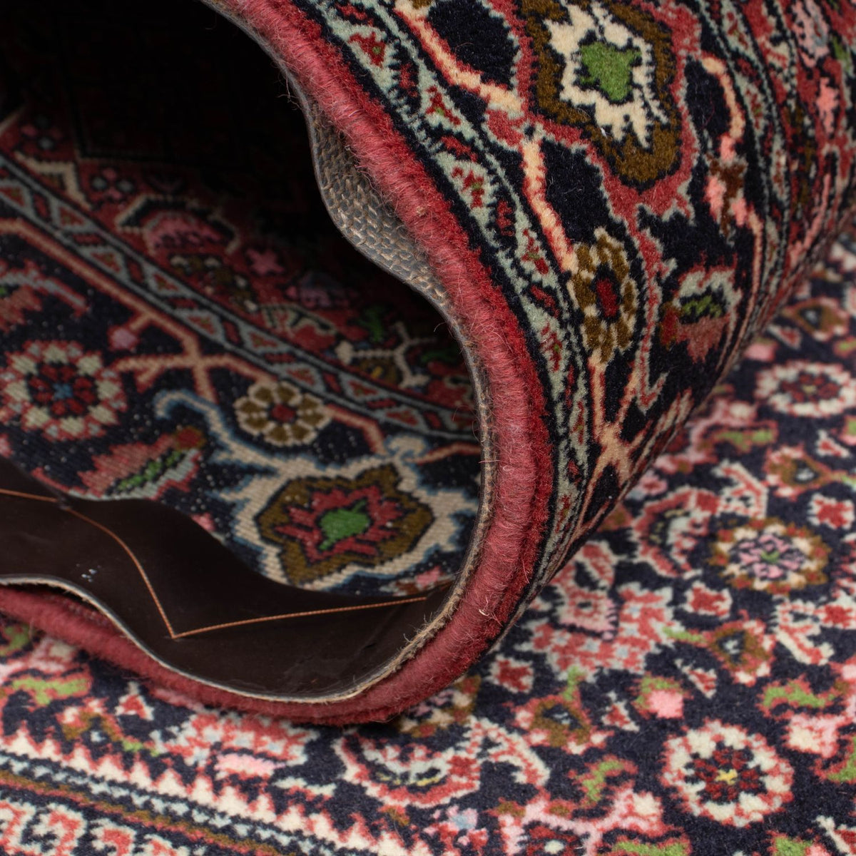 Alfombra de pasillo Alfombra persa - Bidjar - 298 x 82 cm - rojo claro