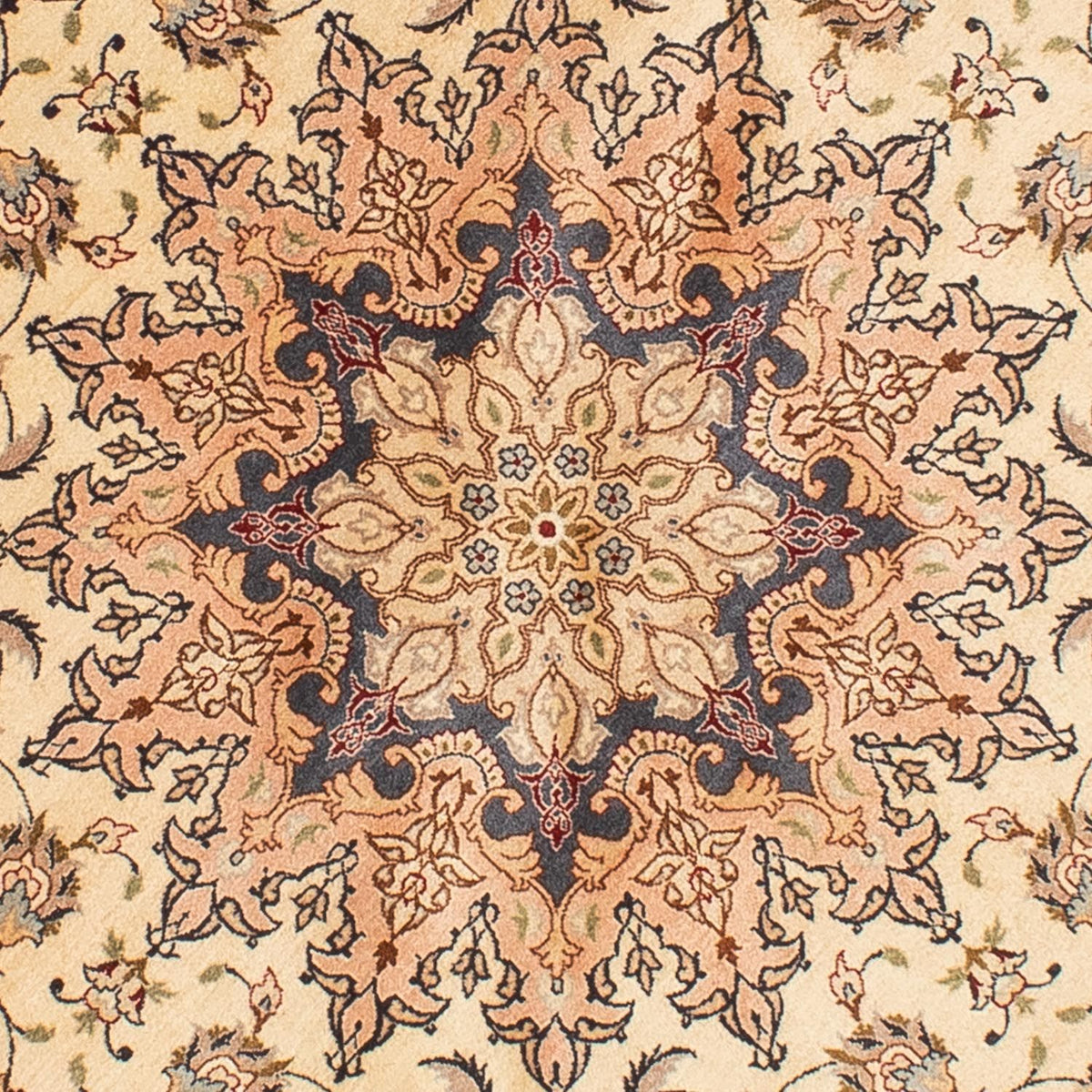 Alfombra Persa - Tabriz - Real redondo  - 195 x 195 cm - beige