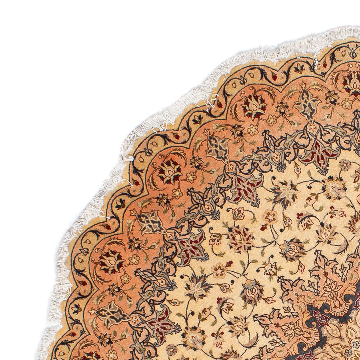 Alfombra Persa - Tabriz - Real redondo  - 195 x 195 cm - beige