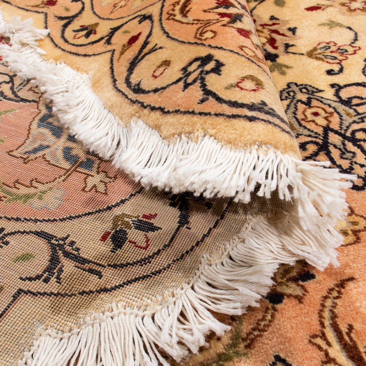 Alfombra Persa - Tabriz - Real redondo  - 195 x 195 cm - beige