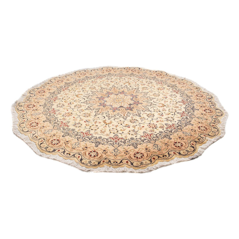 Alfombra Persa - Tabriz - Real redondo  - 195 x 195 cm - beige