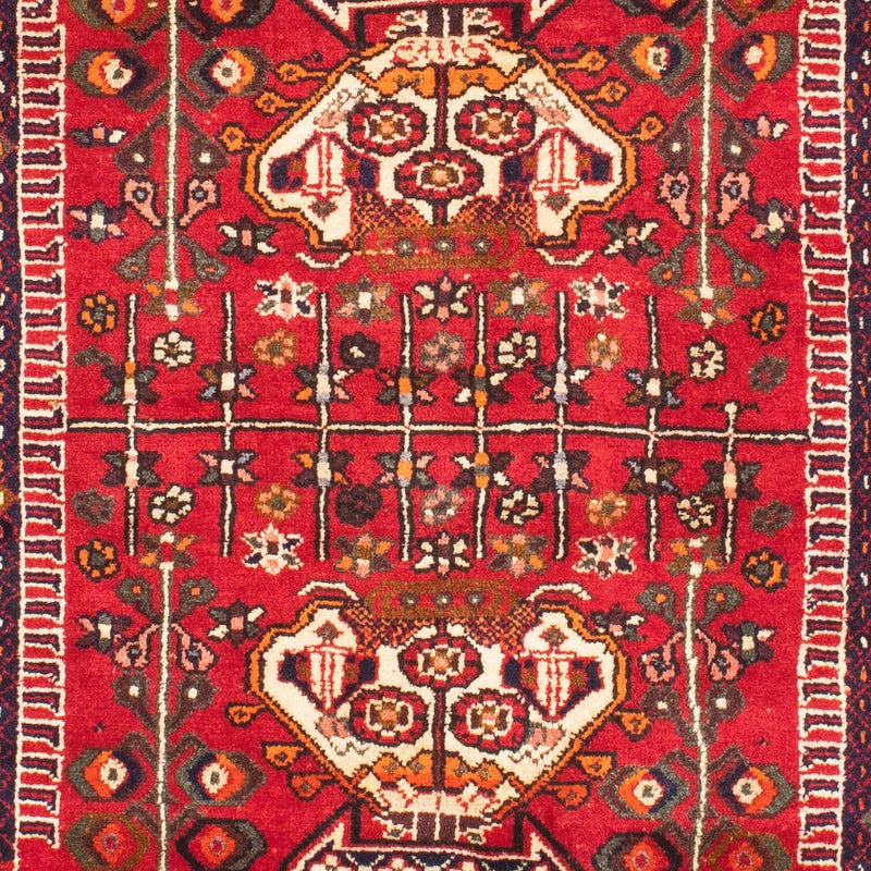 Alfombra persa - Nómada - 135 x 107 cm - rojo oscuro