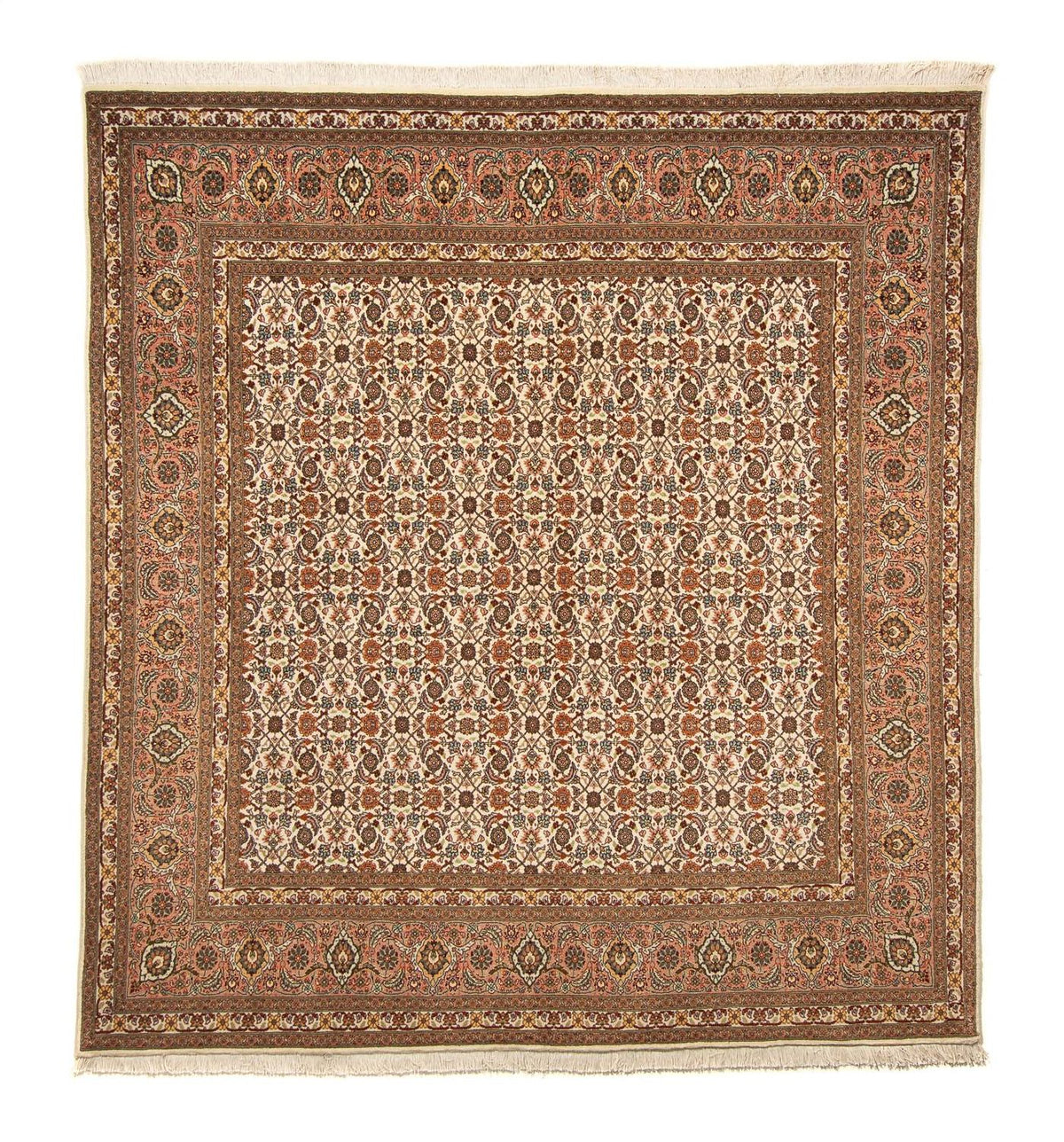 Alfombra persa - Tabriz cuadrado  - 215 x 202 cm - marrón claro