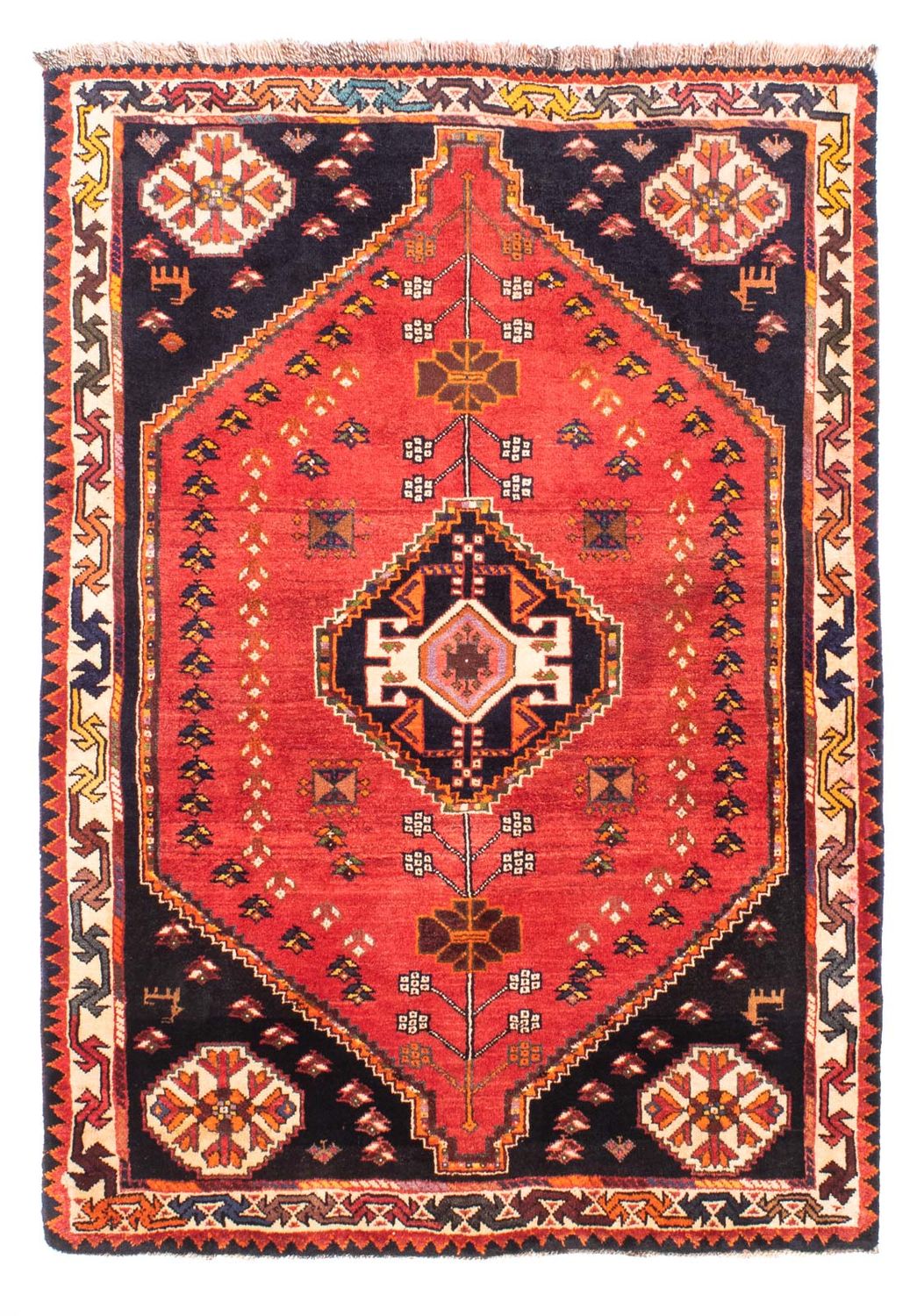 Alfombra persa - Nómada - 158 x 112 cm - rojo oscuro