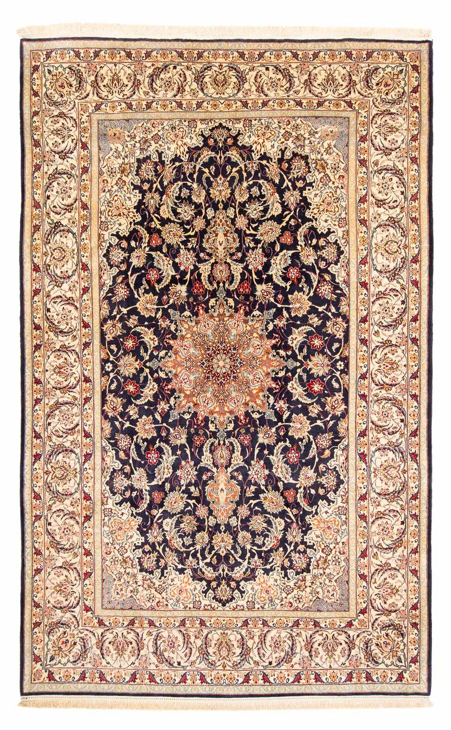 Alfombra Persa - Isfahan - Prima - 327 x 202 cm - azul oscuro