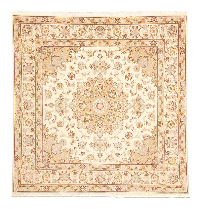 Alfombra Persa - Tabriz - Real cuadrado  - 206 x 202 cm - beige