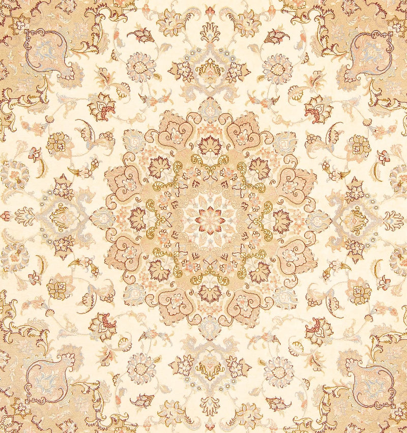 Alfombra Persa - Tabriz - Real cuadrado  - 206 x 202 cm - beige