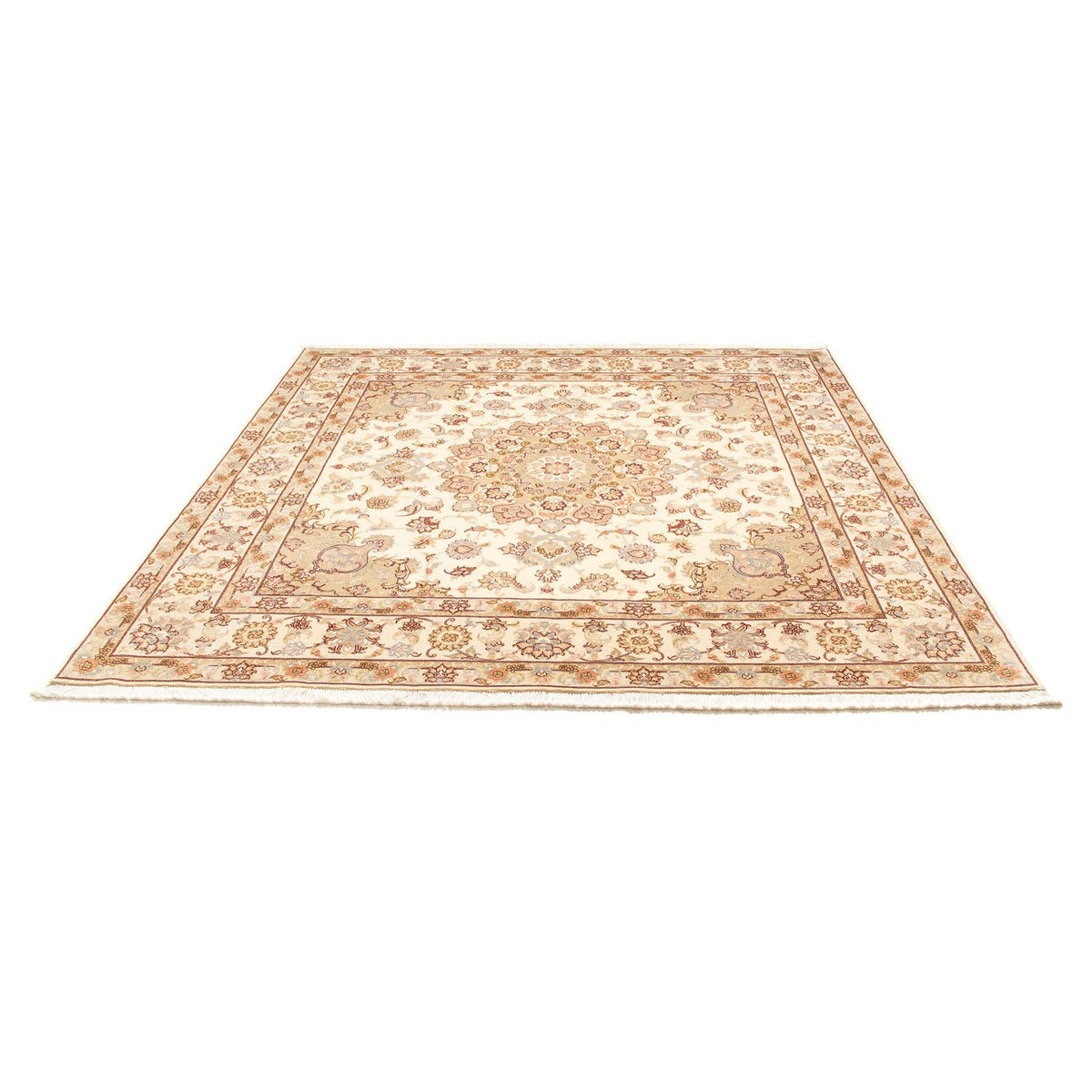 Alfombra Persa - Tabriz - Real cuadrado  - 206 x 202 cm - beige