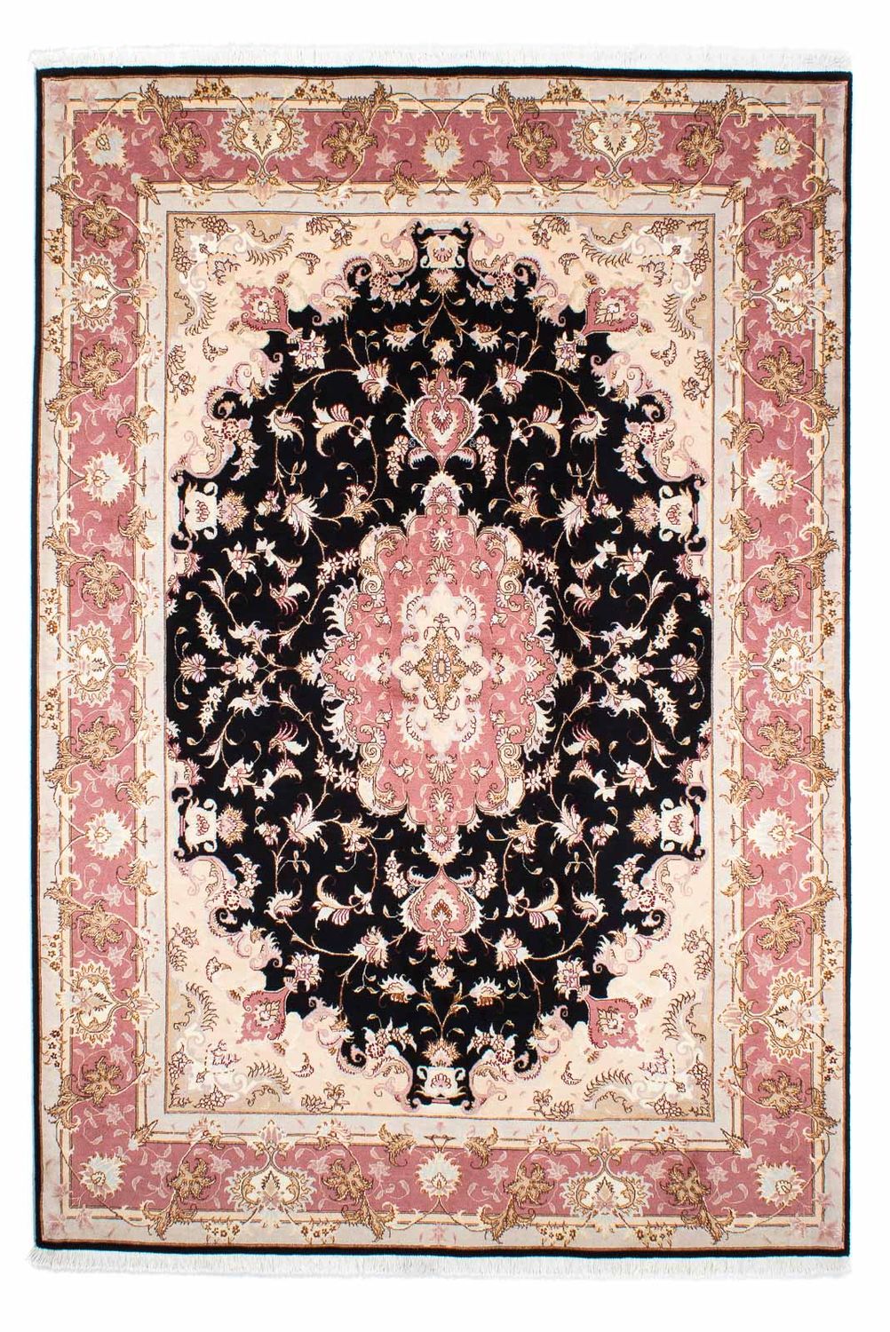 Alfombra Persa - Tabriz - Real - 243 x 168 cm - azul oscuro