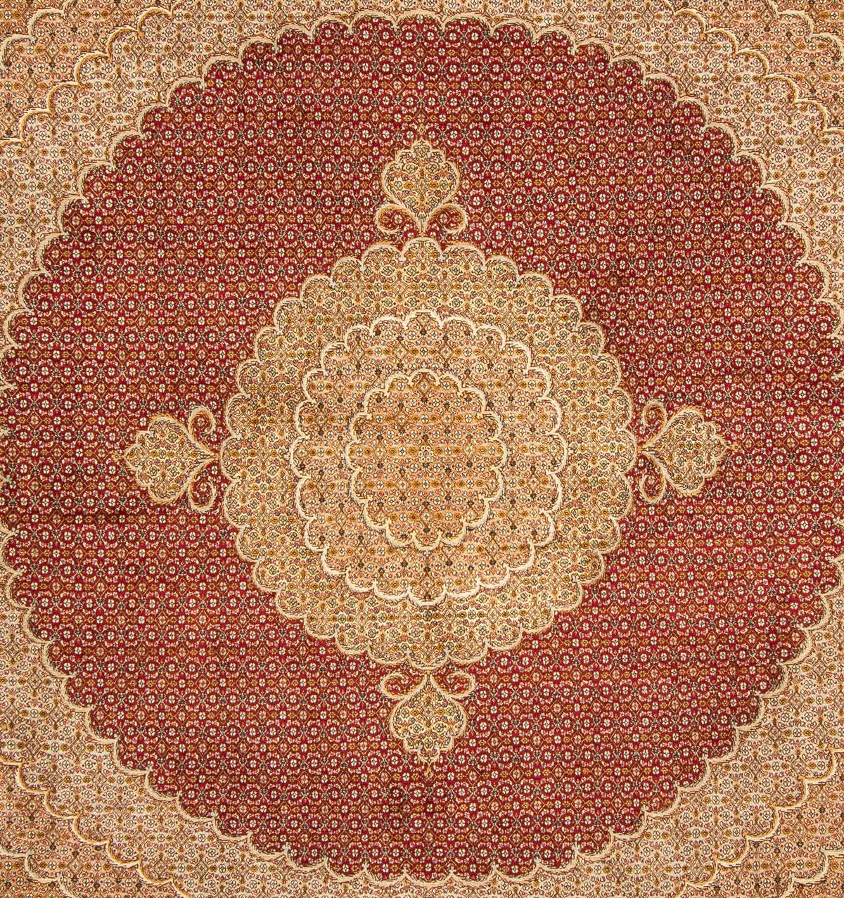 Alfombra persa - Tabriz cuadrado  - 248 x 246 cm - rojo oscuro