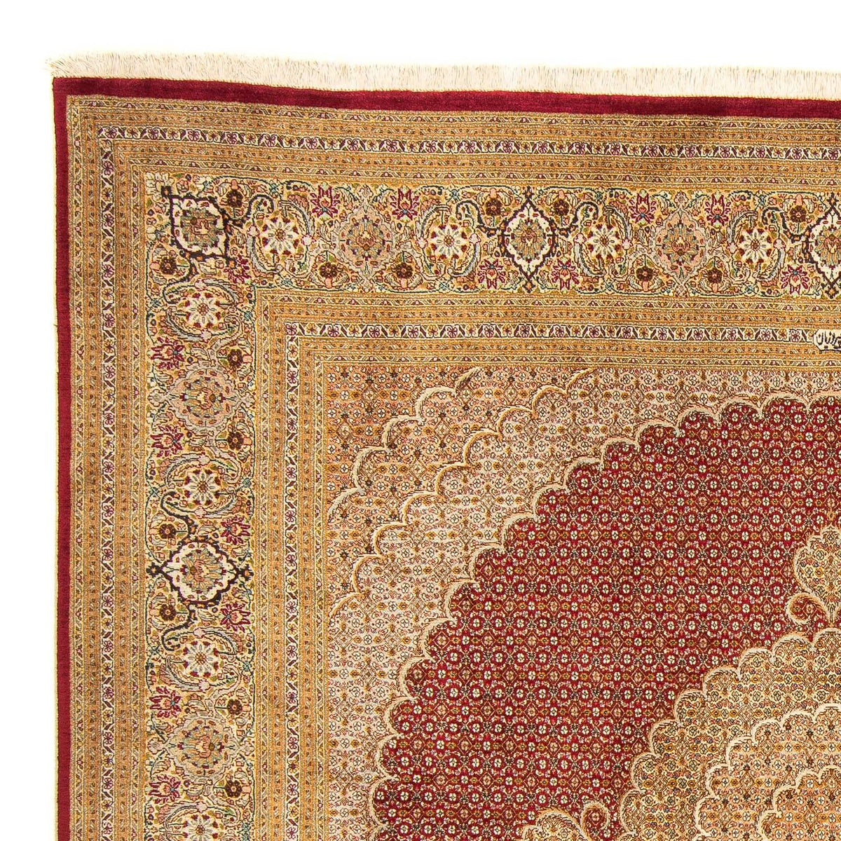 Alfombra persa - Tabriz cuadrado - 251 x 247 cm - rojo oscuro