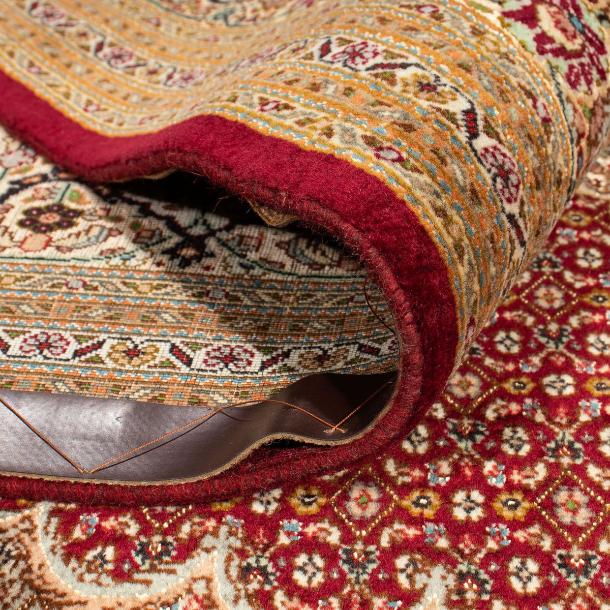 Alfombra persa - Tabriz cuadrado - 251 x 247 cm - rojo oscuro