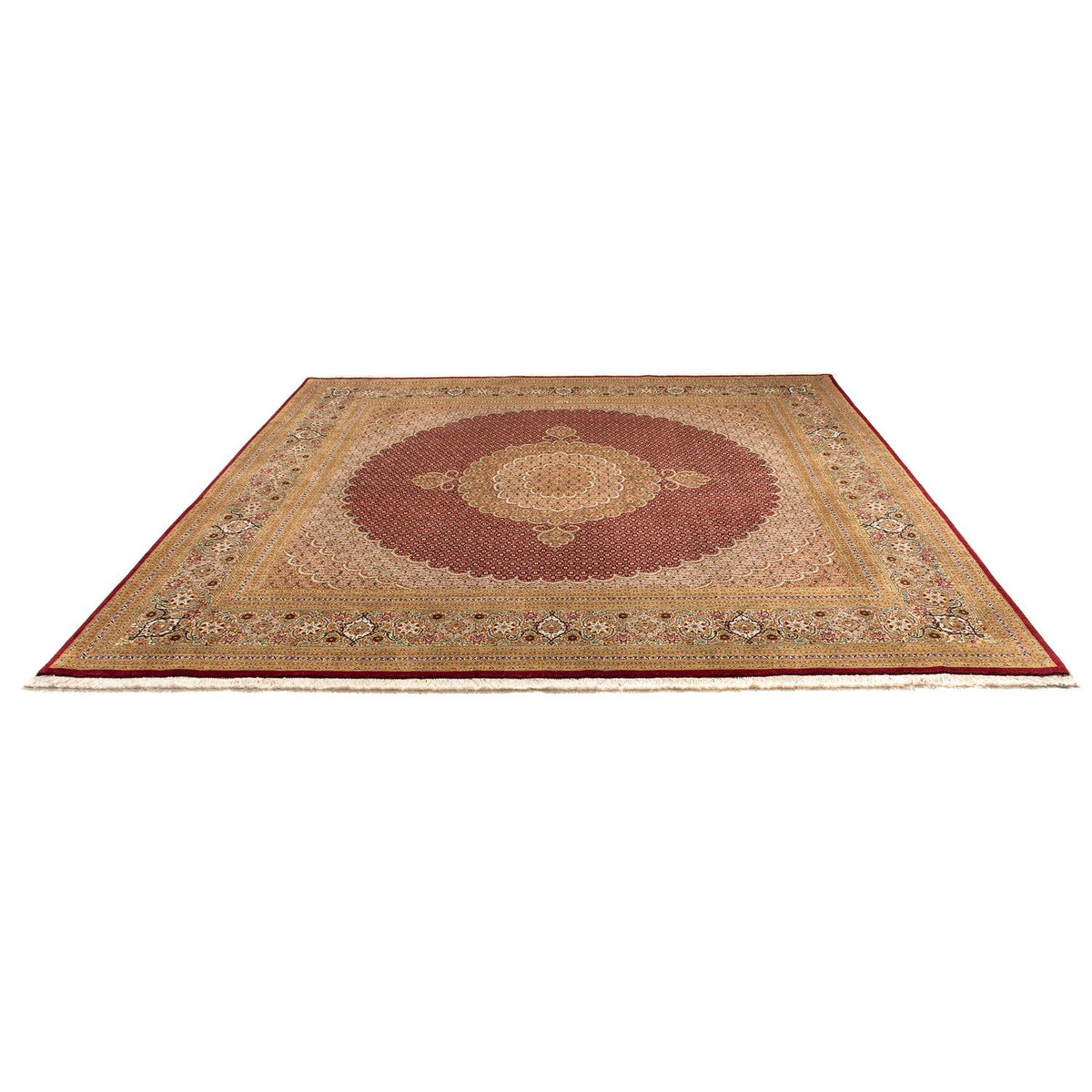 Alfombra persa - Tabriz cuadrado - 251 x 247 cm - rojo oscuro