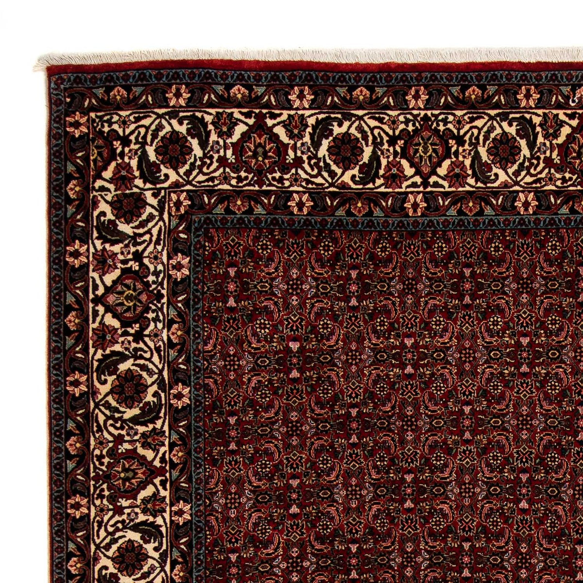 Alfombra persa - Bidjar - 249 x 202 cm - rojo oscuro