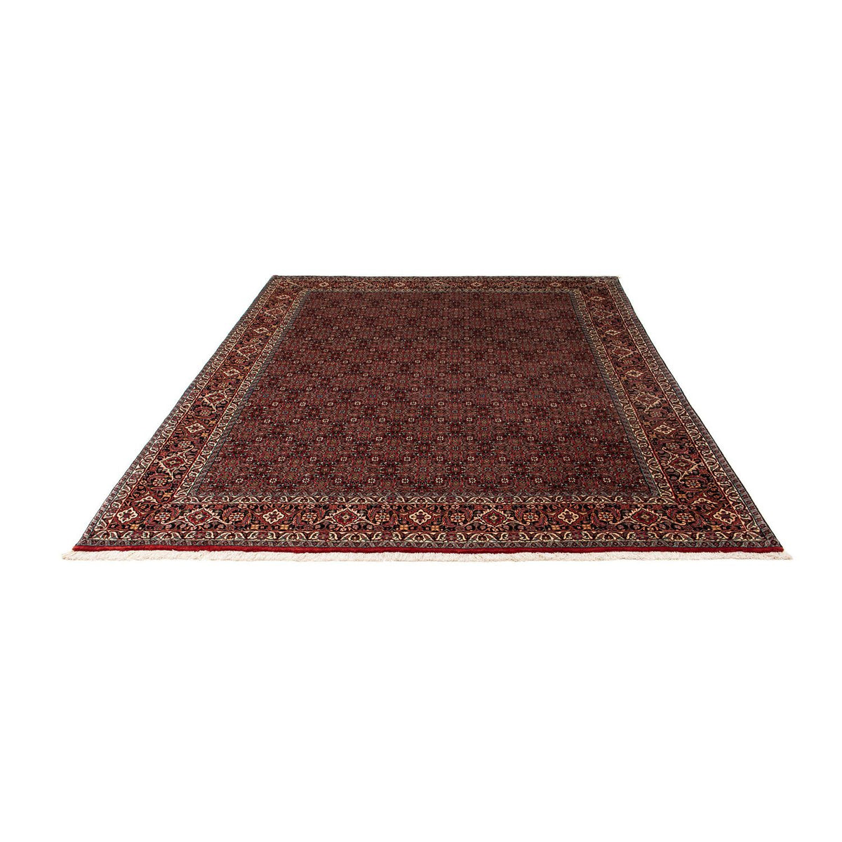 Alfombra persa - Bidjar - 242 x 202 cm - rojo oscuro