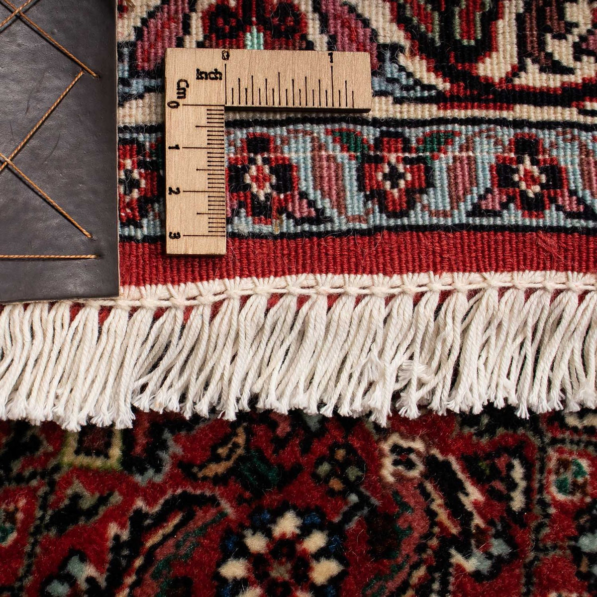 Alfombra persa - Bidjar - 242 x 202 cm - rojo oscuro