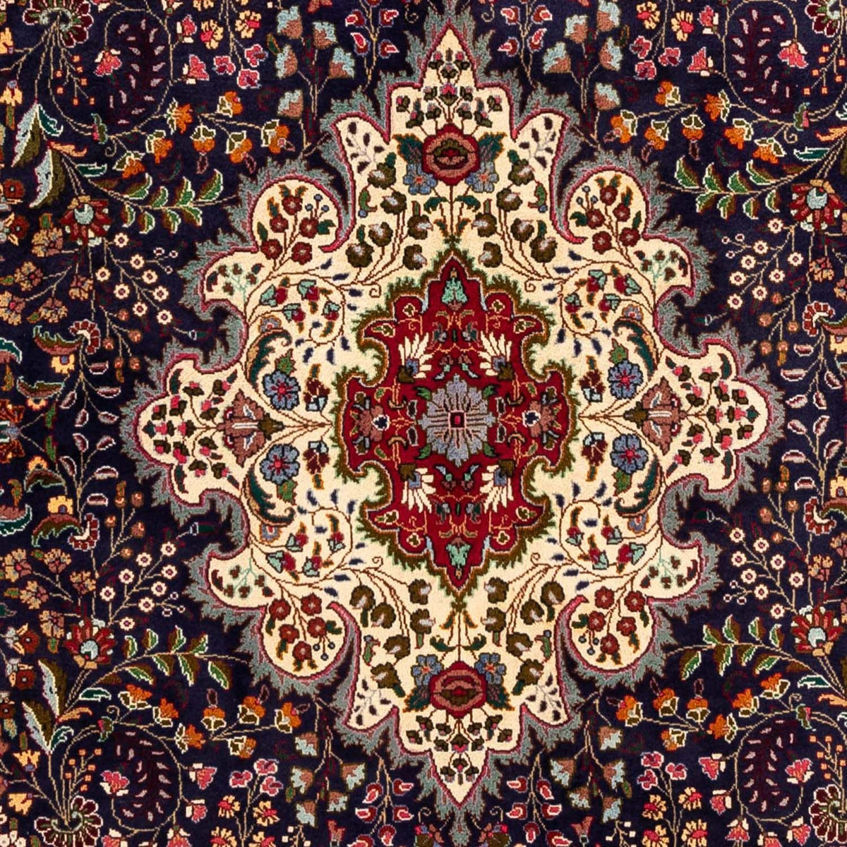 Alfombra Persa - Tabriz - Real - 302 x 201 cm - azul oscuro
