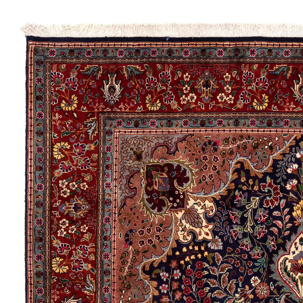 Alfombra Persa - Tabriz - Real - 302 x 201 cm - azul oscuro