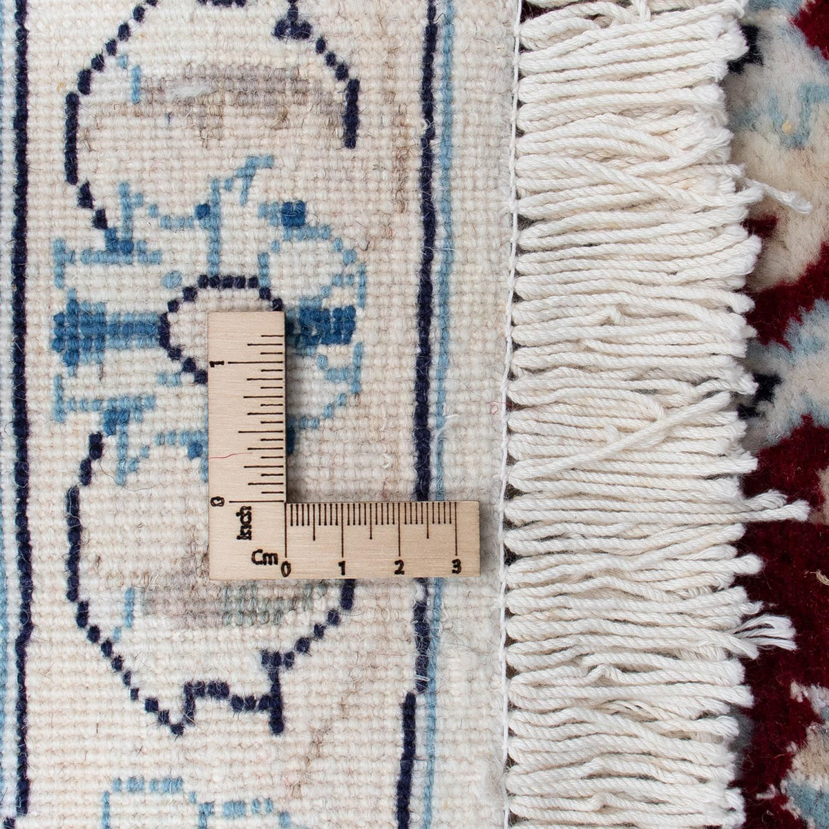 Alfombra persa - Nain redondo - 297 x 297 cm - rojo oscuro