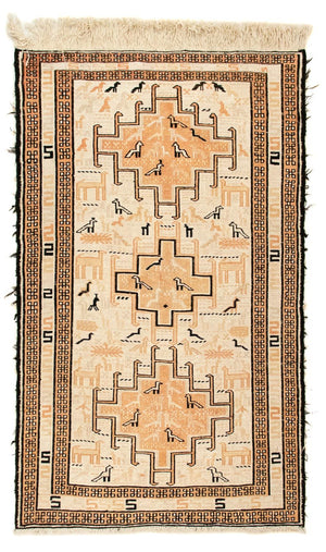 Alfombra Kelim - Oriental - 101 x 65 cm - beige