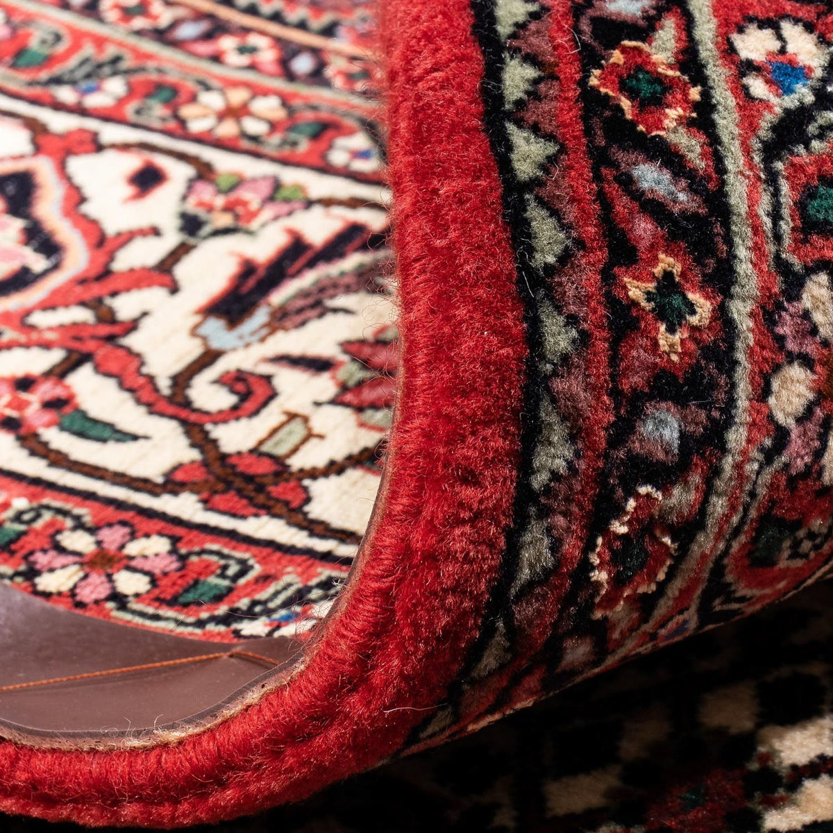 Alfombra persa - Bidjar - 236 x 172 cm - rojo oscuro