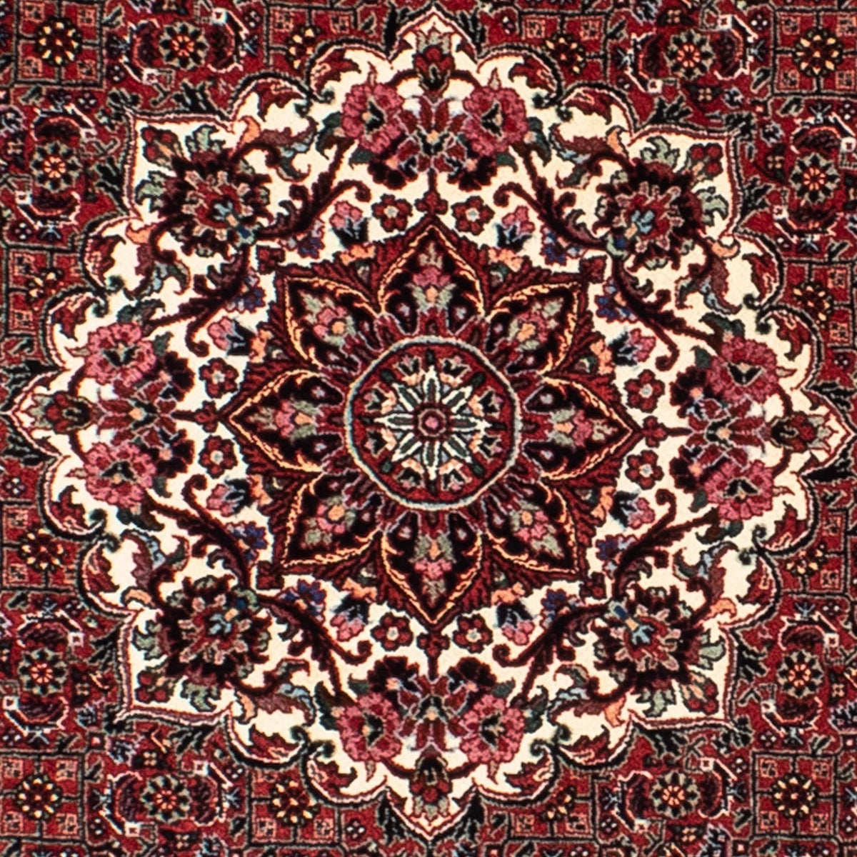 Alfombra persa - Bidjar redondo  - 155 x 155 cm - rojo oscuro