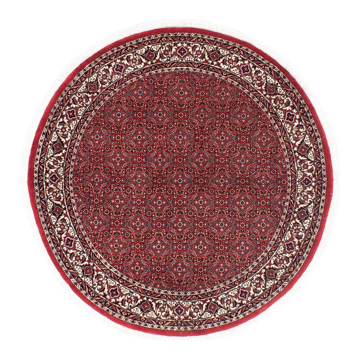 Alfombra persa - Bidjar redondo  - 150 x 150 cm - rojo oscuro
