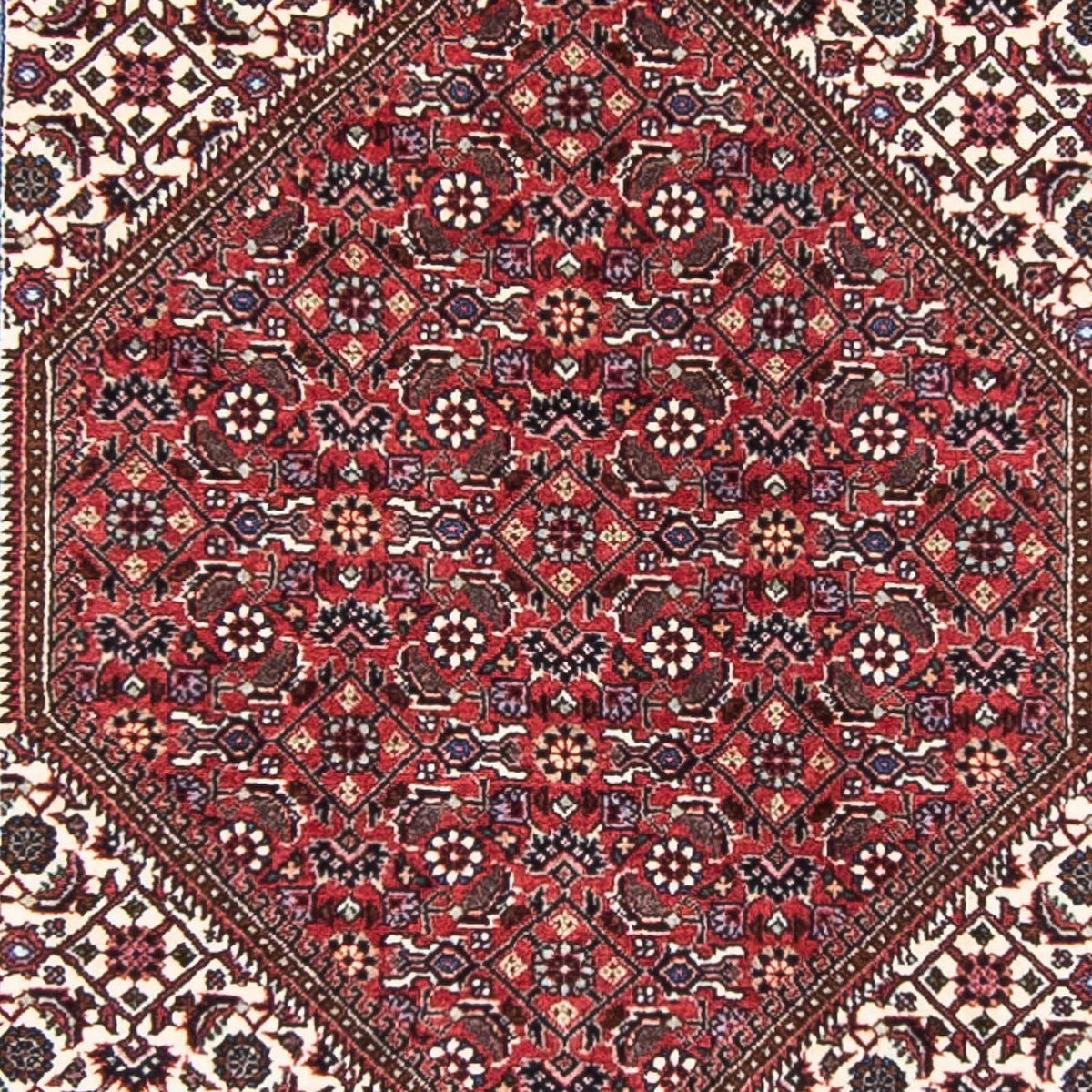 Alfombra de pasillo Alfombra persa - Bidjar - 403 x 86 cm - rojo oscuro
