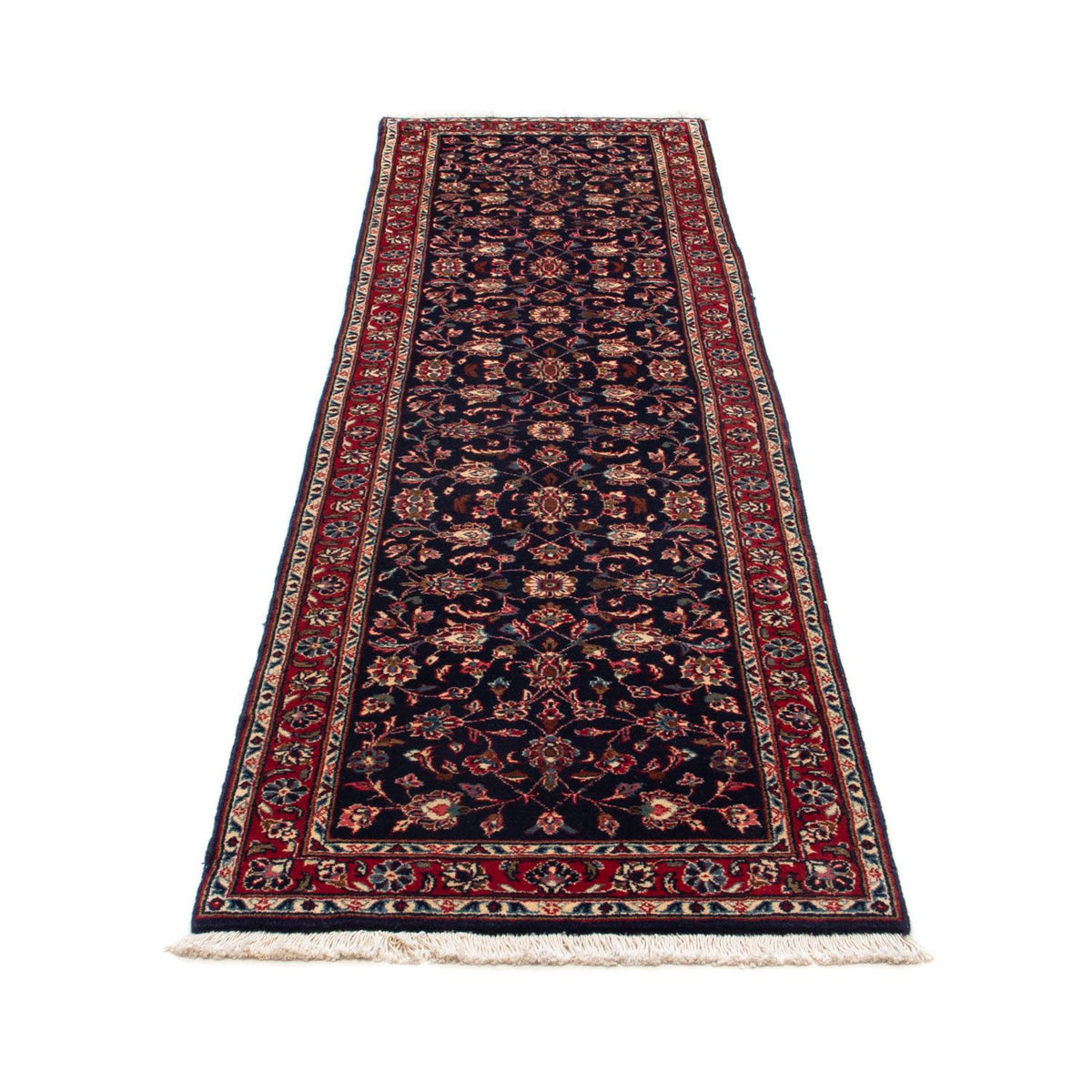 Alfombra de pasillo Alfombra persa - Keshan - 266 x 68 cm - azul oscuro