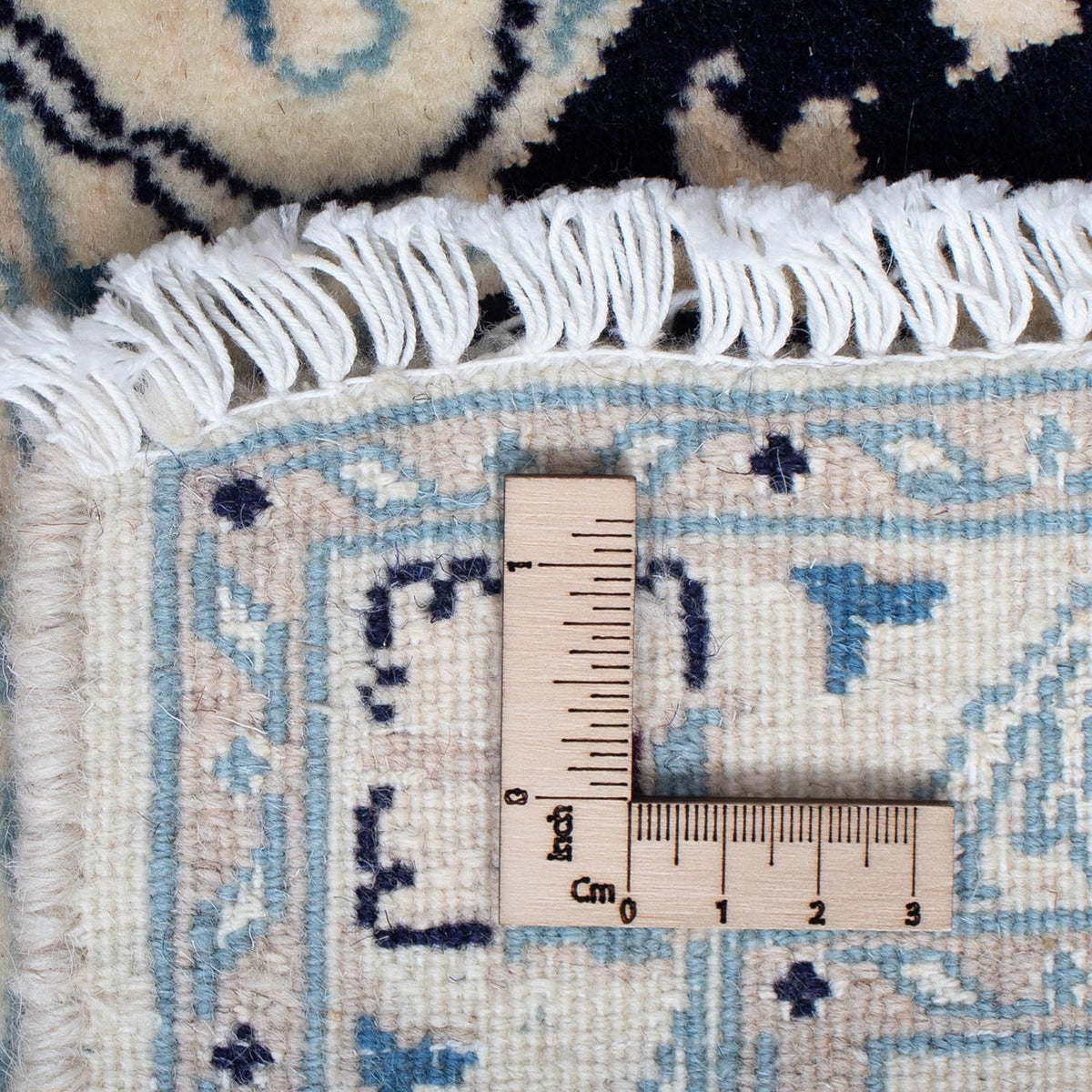 Alfombra Persa - Nain - Real - 86 x 57 cm - azul oscuro