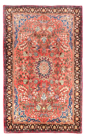 Alfombra persa - Bidjar - 223 x 132 cm - rojo claro