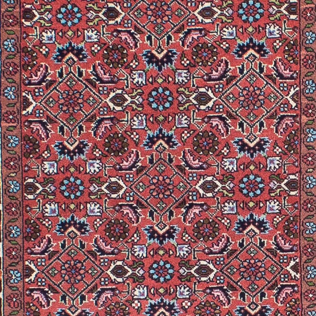 Alfombra de pasillo Alfombra persa - Bidjar - 296 x 81 cm - rojo claro