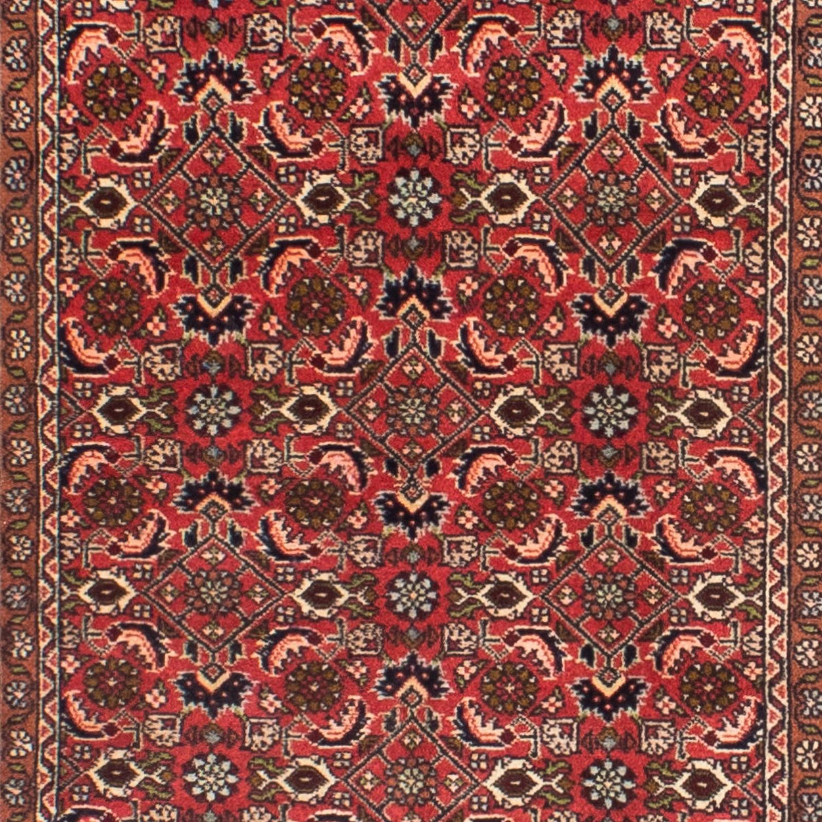 Alfombra de pasillo Alfombra persa - Bidjar - 290 x 85 cm - rojo oscuro