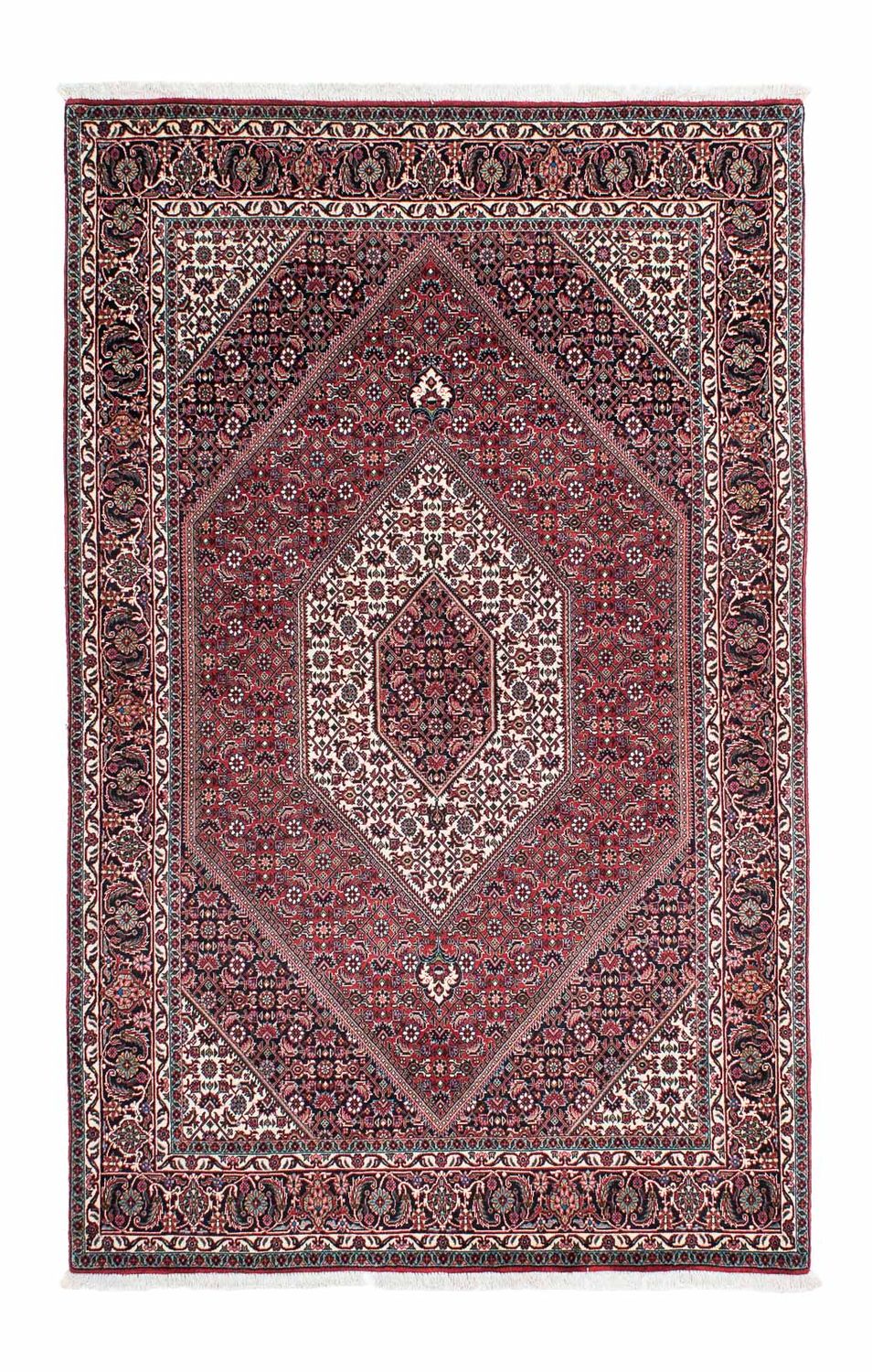 Alfombra persa - Bidjar - 208 x 132 cm - rojo claro