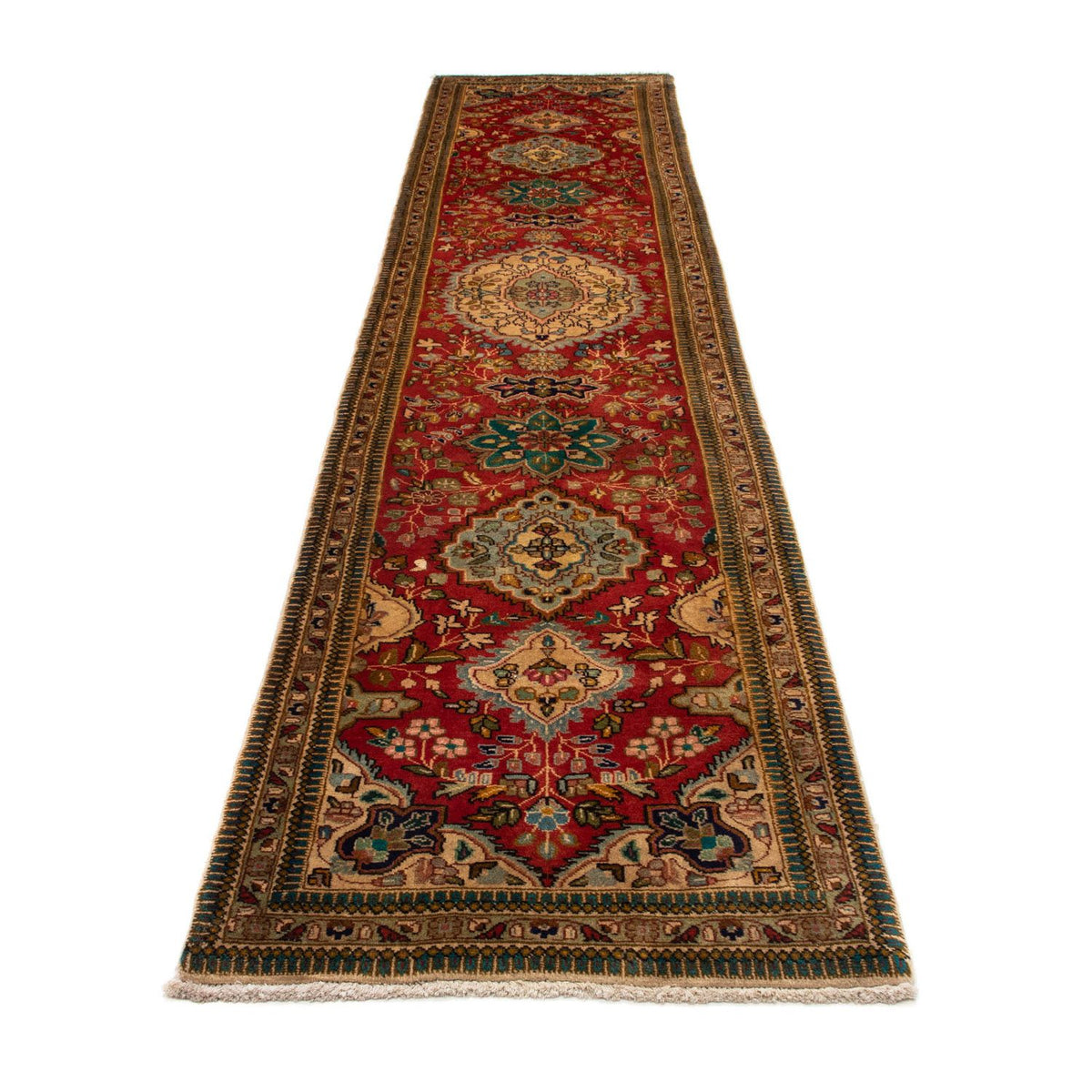 Alfombra de pasillo Alfombra Persa - Tabriz - Real - 365 x 78 cm - rojo