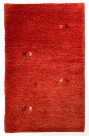 Alfombra Gabbeh - Persa - 147 x 76 cm - rojo